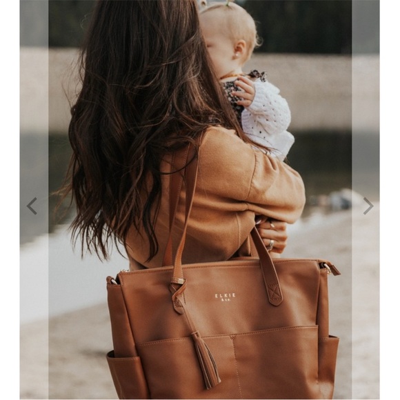 Elkie & Co aberdeen diaper bag tote backpack tan